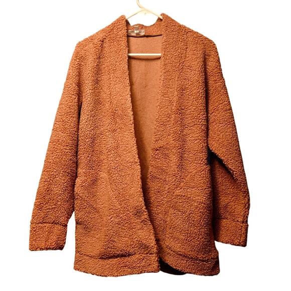 Haven Well Within brown fleece teddy cardigan size small - Picture 1 of 4